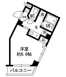 オリーブハウス 1Kの間取図画像