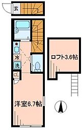 バーミープレイス新小岩 ワンルームの間取図画像