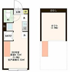 メゾン・コウ 西中延 ワンルームの間取図画像