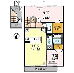 メゾンドファミーユ 2LDKの間取図画像