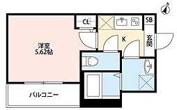 RSY和光 1Kの間取図画像