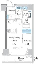 デュオフラッツ板橋大山 2階1LDKの間取り