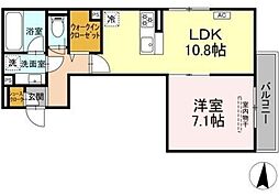 エミエール東成瀬 1LDKの間取図画像