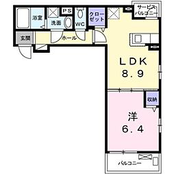 サザンクロス 1LDKの間取図画像