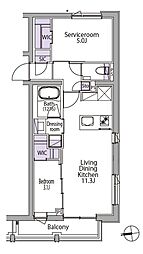 イプセ白金台 2階1SLDKの間取り