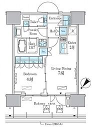 HARUMIFLAGPORTVILLAGEC棟 1LDKの間取図画像