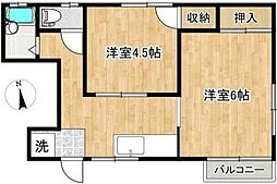 スカイハイツ 2Kの間取図画像