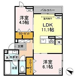 Asset-Court錦町II 2LDKの間取図画像