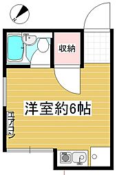 ホーオリ上末吉 2階ワンルームの間取り