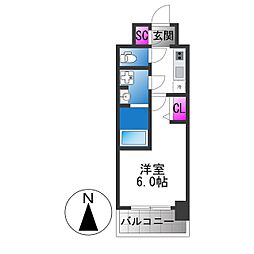 エスリード大阪イーストエッジ 1Kの間取図画像