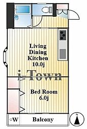 カーサ栄 2階2Kの間取り