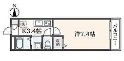 ニューサンガーデン 1Kの間取図画像