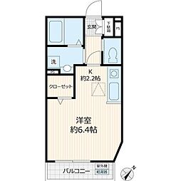 La Sua Casa.SII 2階ワンルームの間取り
