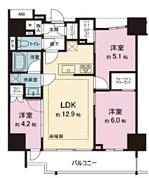 リビオレゾン王子 3LDKの間取図画像