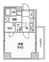 ブラウ菊川 1Kの間取図画像