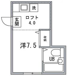 ペルソーナ 1階ワンルームの間取り