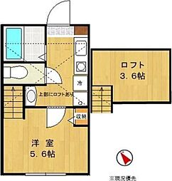 小田急小田原線 相模大野駅 徒歩12分の賃貸アパート 1階1Kの間取り