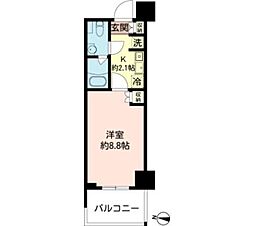 MFPRコート木場公園 1Kの間取図画像