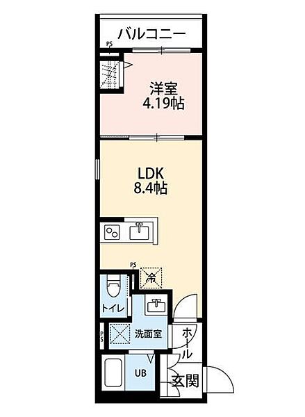 神奈川県大和市中央５丁目(賃貸アパート1LDK・3階・30.50㎡)の写真 その2