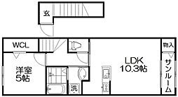 リバーサイドシトラス 1LDKの間取図画像