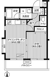 フェリーチェ登戸 1DKの間取図画像