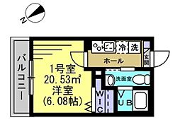 rapa堀切菖蒲園 2階1Kの間取り