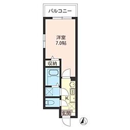 クレールコート秋津 1Kの間取図画像