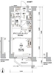 ARCOBALENO KAMEIDOII 1DKの間取図画像