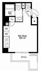 駒場パークサイドヒルズ 3階ワンルームの間取り