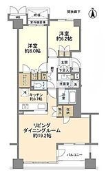 東京メトロ丸ノ内線 西新宿駅 徒歩14分の賃貸マンション 12階2LDKの間取り