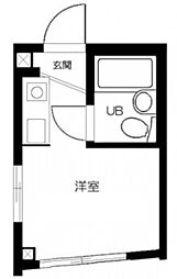 小田急小田原線 東北沢駅 徒歩1分の賃貸マンション 2階ワンルームの間取り