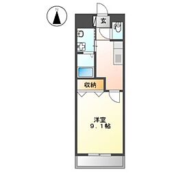 ブラウニーピア 1Kの間取図画像