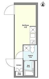 SOLASIAresidence都立大学 地下1階ワンルームの間取り