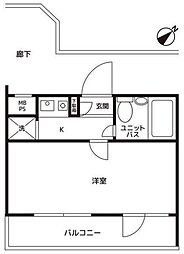 鶴ヶ島ダイカンプラザシティ ワンルームの間取図画像