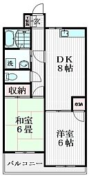 さつきハイム 2DKの間取図画像