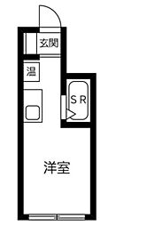 DIAMOND RESIDENCE堤通 3階ワンルームの間取り
