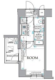 ARTESSIMO MONDO 2階1Kの間取り