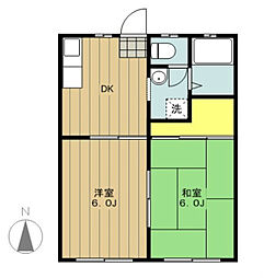オーチャード・ハウス 2LDKの間取図画像