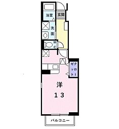 アイリィービュー ワンルームの間取図画像