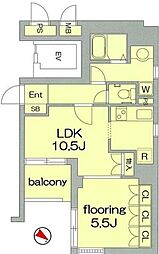 グランヴァン水天宮II 4階1LDKの間取り