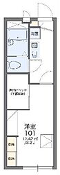 レオパレスティアラ 1Kの間取図画像