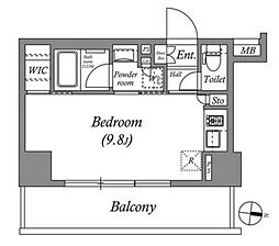 ブラウ住吉 3階ワンルームの間取り