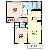 ハイツタートルヒルＥ 00202 ｜ 千葉県野田市山崎2699-199（賃貸アパート2LDK・2階・50.78㎡） その2