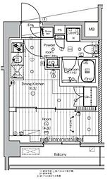 PREMIUM CUBE 王子神谷 1DKの間取図画像