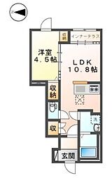 八王子市大谷町アパート新築工事 1LDKの間取図画像