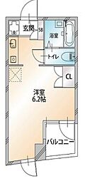 びゅうリエット板橋 ワンルームの間取図画像