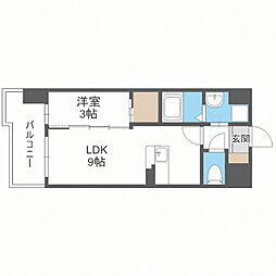 ライフフィールド二日市駅前 1LDKの間取図画像