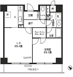 エステージ築地 1LDKの間取図画像