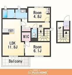 シャーメゾンふじい1 2LDKの間取図画像