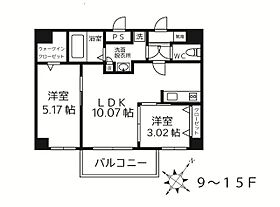 モダンパラッツォ　天神ＡＸＩＡ（アクシア） 1101 ｜ 福岡県福岡市中央区天神４丁目9-14（賃貸マンション2LDK・11階・45.00㎡） その2